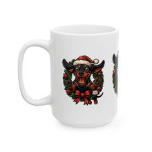 Load image into Gallery viewer, Festive Dachshund Dog Mug | Holiday Gift for Dog Lovers | Cute Christmas Coffee Cup | Pet Decor | Animal Lover Mug