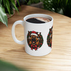 Festive  German Shepherd Dog Lover Ceramic Mug | Christmas Gift, Holiday Decor, Pet Lover's Mug, Cute GSD Cup, Coffee Tea Mug