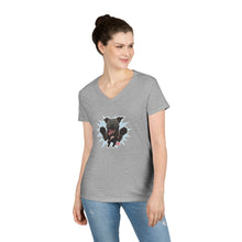 Load image into Gallery viewer, Playful Cane Corso Dog Lover's V-Neck T-Shirt, Pet Owner Gift, Animal Lover Apparel, Casual Tee, Birthday Gift, Women's Everyday Wear