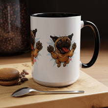 Load image into Gallery viewer, Pug Lover's Accent Coffee Mug, Cute Dog Mug, Pet Gift, Animal Lover's Present, Gift for Dog Owners, Funny Mug