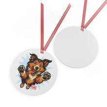 Load image into Gallery viewer, Metal Ornament featuring a Playful Collie Dog Design, Christmas Decoration, Collie Lover Gift, Personalized Holiday Keepsake