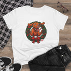 Festive Vizsla Dog Lover's Tee, Cute Animal T-Shirt, Holiday Gift, Casual Wear, Fun Christmas Design, Wreath Print Top