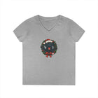Cute Black Labrador Retriever Christmas V-Neck T-Shirt, Holiday Tee, Festive Womens Shirt, Christmas Gift, Winter Apparel