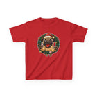 Festive Kids Tee with Pug in Santa Wreath, Christmas Shirt, Holiday Apparel, Cute Kids Clothing, Gift for Dog Lovers, Winter Fun Tee