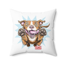 Load image into Gallery viewer, Red Nose Pit Bull Pillow for Pitbull puppy and dog lovers - Spun Polyester Square Pillow