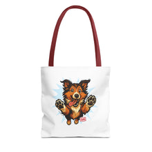Load image into Gallery viewer, Cute Collie Dog Lover Tote Bag, AOP Dog Art Bag, Pet Owner Gift, Collie Lover Tote, Summer Beach Bag, Gifts for Dog Lovers