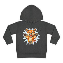 Load image into Gallery viewer, Toddler Hoodie — Playful Jumping Shiba Inu Puppy