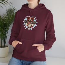 Load image into Gallery viewer, Playful Red and White Border Collie Animal Print Hoodie - Cozy Unisex Sweatshirt, Cute Gift for Pet Lovers