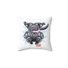 Playful Jumping Black Labrador Retriever Pillow