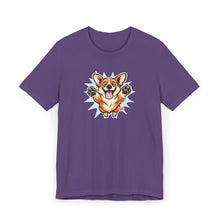 Load image into Gallery viewer, Happy Corgi Jumping T-Shirt | Cute Dog Illustration