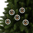 Pug Holiday Ornaments, Cute 2-Sided Ceramic Christmas Decor, Pet Lover Gifts