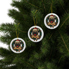 Pug Holiday Ornaments, Cute 2-Sided Ceramic Christmas Decor, Pet Lover Gifts
