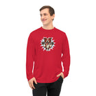 Red and White Border Collie Illustration Long Sleeve Shirt | Dog Art
