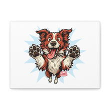 Load image into Gallery viewer, Happy Border Collie Illustration Canvas | Matte Stretched 1.25"