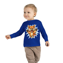 Load image into Gallery viewer, Shiba Inu Puppy Toddler Long Sleeve Tee | Cute Jumping Dog Kids Shirt