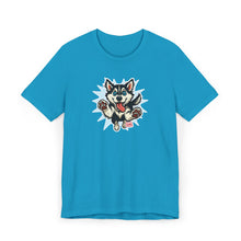 Load image into Gallery viewer, Playful Husky Dog Lover T-Shirt, Animal Lover Gift, Cute Pet Shirt, Casualwear, Gifts for Dog Owners, Unisex Tee