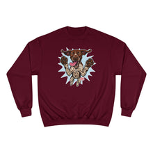 Load image into Gallery viewer, Champion Sweatshirt - Playful Jumping German Shorthaired Pointer Graphic GSP Premium Crewneck