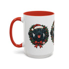 Christmas Black Labrador Dog Coffee Mug, Holiday Mug, Pet Lover Gift, Festive Black Mug, Dog-Themed Drinkware