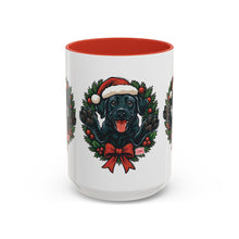 Load image into Gallery viewer, Christmas Black Labrador Dog Coffee Mug, Holiday Mug, Pet Lover Gift, Festive Black Mug, Dog-Themed Drinkware