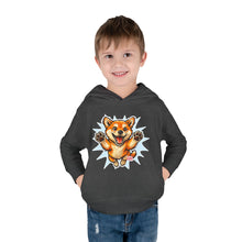 Load image into Gallery viewer, Toddler Hoodie — Playful Jumping Shiba Inu Puppy