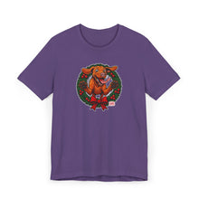 Load image into Gallery viewer, Festive Vizsla Dog Wreath T-Shirt | Unisex Jersey Tee, Holiday Apparel, Dog Lover Gifts, Christmas Shirt, Pet-Themed Fashion