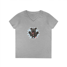 Load image into Gallery viewer, Playful Cane Corso Dog Lover's V-Neck T-Shirt, Pet Owner Gift, Animal Lover Apparel, Casual Tee, Birthday Gift, Women's Everyday Wear