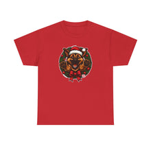Load image into Gallery viewer, Christmas GSD Puppy Shirt, Holiday T-Shirt, Unisex Cotton Tee, Santa German Shepherd Dog Shirt