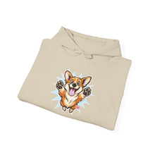 Load image into Gallery viewer, Happy Corgi Jumping hoodie | Cute Dog Illustration Hoodie
