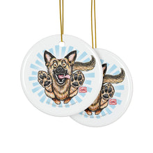 Load image into Gallery viewer, GSD Dog Lover Ceramic Ornaments - Playful German Shepherd Design (1-10 pcs)