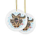 GSD Dog Lover Ceramic Ornaments - Playful German Shepherd Design (1-10 pcs)