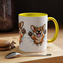 Load image into Gallery viewer, Corgi Coffee Mug - Cute Happy Corgi Accent Mug (11oz)