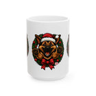 Festive  German Shepherd Dog Lover Ceramic Mug | Christmas Gift, Holiday Decor, Pet Lover's Mug, Cute GSD Cup, Coffee Tea Mug