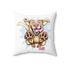 Load image into Gallery viewer, Playful Jumping  Yellow Labrador Retriever Dog Pillow | Cute Cartoon Puppy Throw Pillow