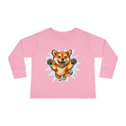 Shiba Inu Puppy Toddler Long Sleeve Tee | Cute Jumping Dog Kids Shirt