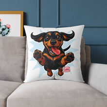Load image into Gallery viewer, Playful Happy Dachshund Pillow , Multiple size options, Dachshund Lover Gift
