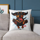 Playful Happy Dachshund Pillow , Multiple size options, Dachshund Lover Gift
