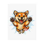 Happy Jumping Shiba Inu Puppy Poster | Satin Poster (210gsm)