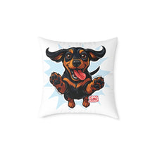 Load image into Gallery viewer, Playful Happy Dachshund Pillow , Multiple size options, Dachshund Lover Gift