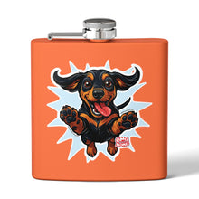 Load image into Gallery viewer, Playful Dachshund Flask, Dog Lover Gift, Stainless Steel Cocktail Flask, Pet-Themed Gift, Adventure Companion, Fun Drinking Accessory