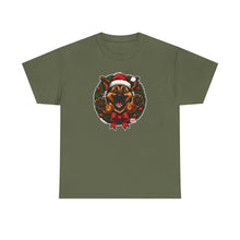 Load image into Gallery viewer, Christmas GSD Puppy Shirt, Holiday T-Shirt, Unisex Cotton Tee, Santa German Shepherd Dog Shirt