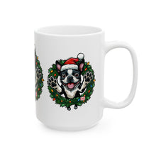 Load image into Gallery viewer, Festive Boston Terrier Dog Lover Mug, Christmas Dog Mug, Holiday Gift for Pet Owners, Cute Puppy Design Cup, Funny Coffee Tea Mug