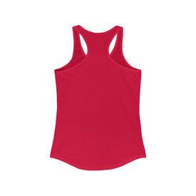 Women's Ideal Racerback Tank featuring the OMG You're Home Red and White Border Collie