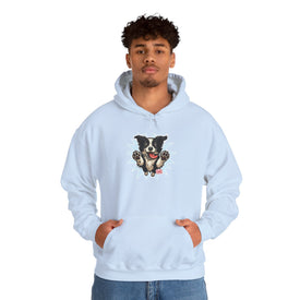 Cozy Border Collie Dog Lover's Hoodie, Unisex Heavy Blend Sweatshirt, Cute Pet Gift, Men's Hoodie