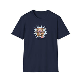 OMG Red Nose Pitbull Unisex Softstyle Shirt - A Happy and Excited Pit Bull on a High Quality Shirt for Dog Lovers