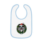 Baby Bib with Boston Terrier Holiday Design, Cute Christmas Bib, Baby Feeding Bib, Holiday Gift for New Parents, Bostie Lover Bib
