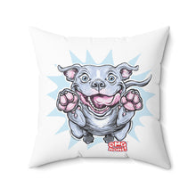 Load image into Gallery viewer, Happy Jumping Bluenose Pit Bull Pillow | Playful Dog Illustration, Throw Pillow