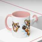 Excited Leaping Corgi  Accent Coffee Mug - Cute Dog Lover Gift (11oz)