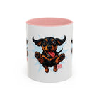 Dachshund Jumping Dog Accent Coffee Mug Cute Wiener Dog Gift (11oz)