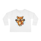 Shiba Inu Puppy Toddler Long Sleeve Tee | Cute Jumping Dog Kids Shirt