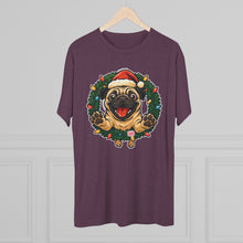 Load image into Gallery viewer, Festive Pug Christmas Tee, Holiday Shirt, Dog Lover Gift, Cute Animal Apparel, Unisex Crew Neck, Unique Christmas Present